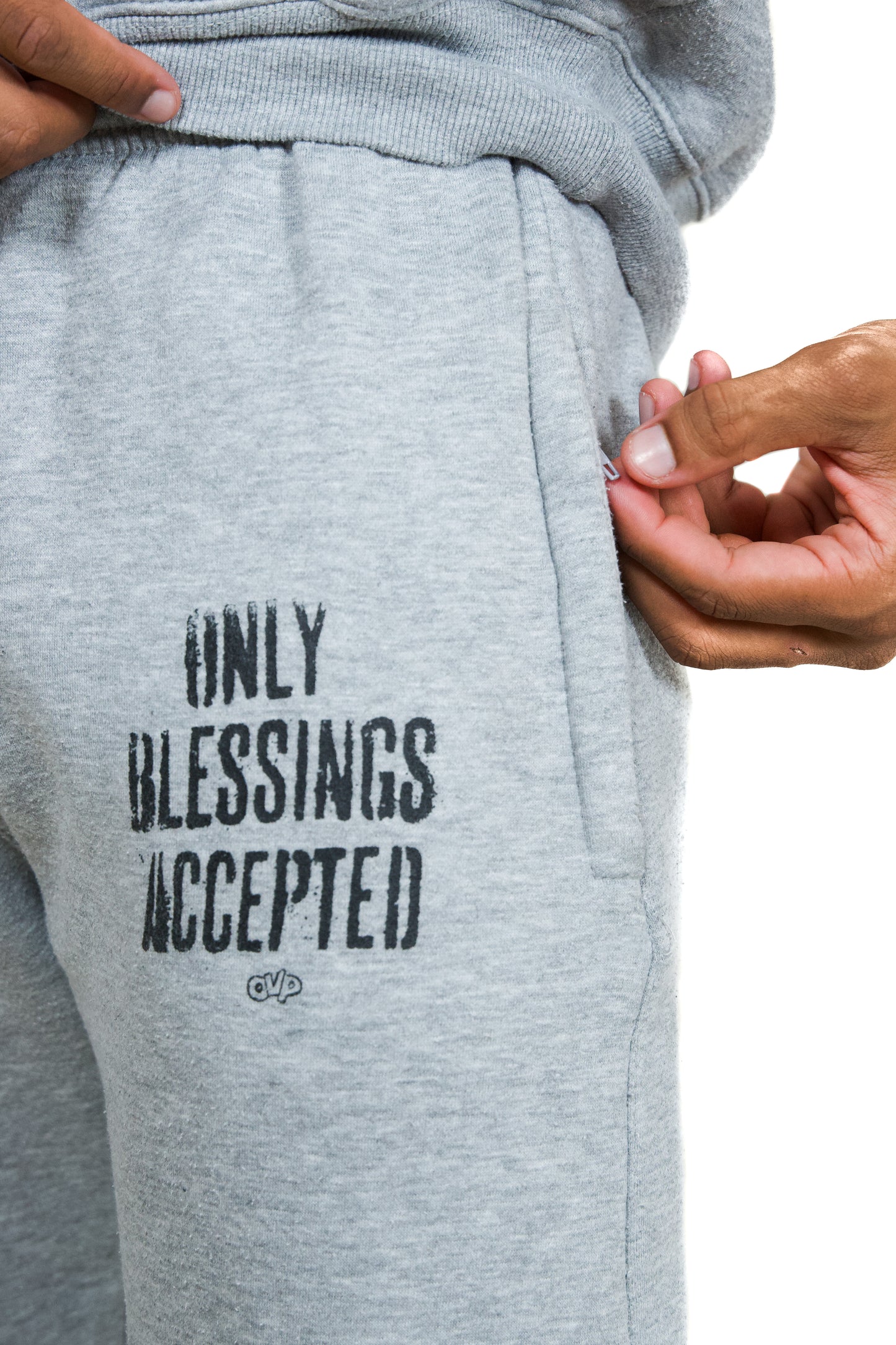 ONLY BLESSINGS ACCEPTED PANTS GREY