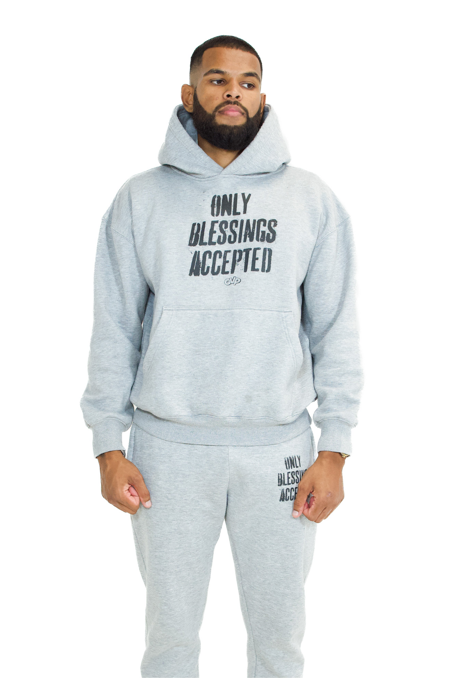 ONLY BLESSINGS ACCEPTED HOODIE GREY