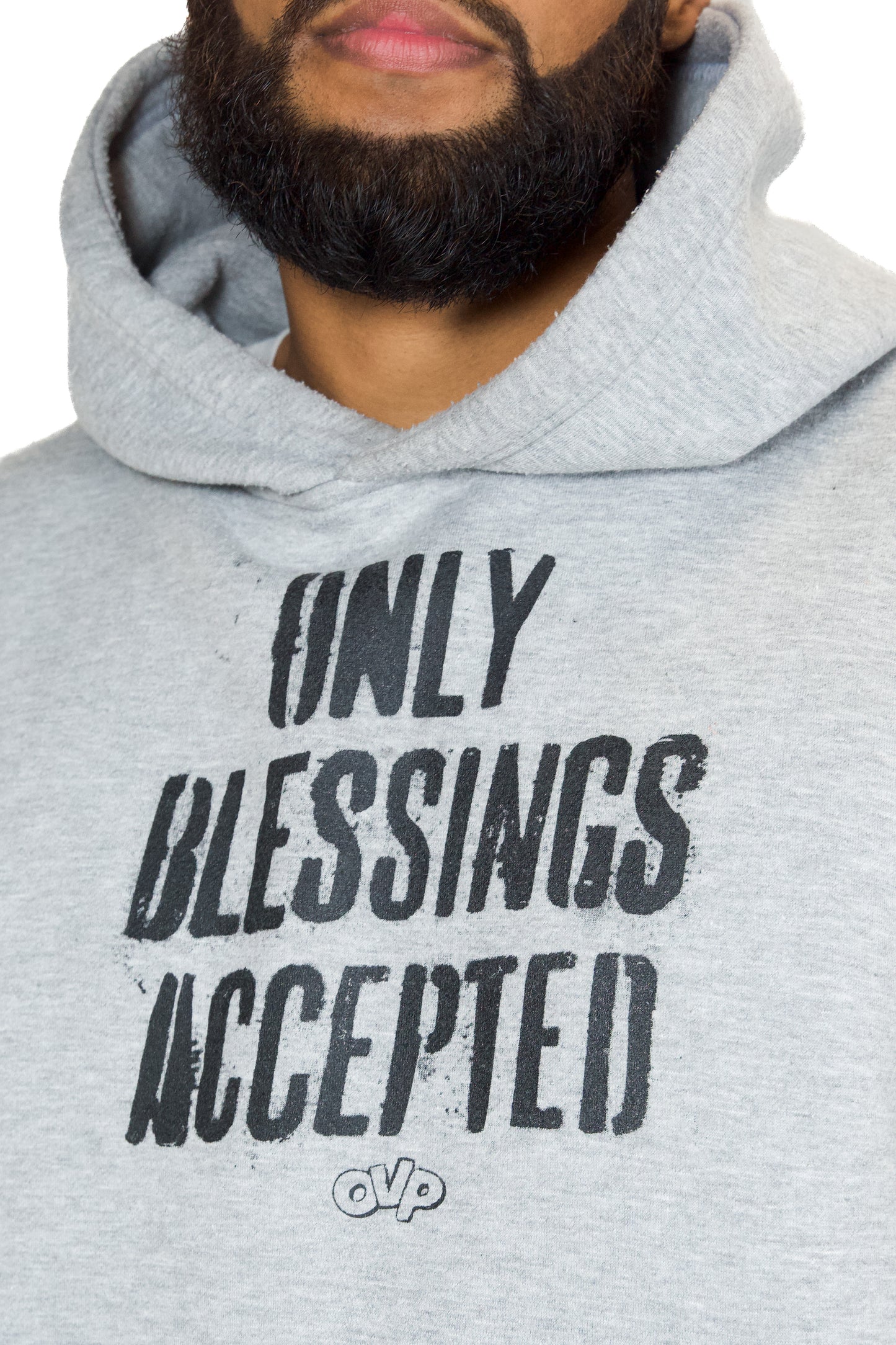 ONLY BLESSINGS ACCEPTED HOODIE GREY