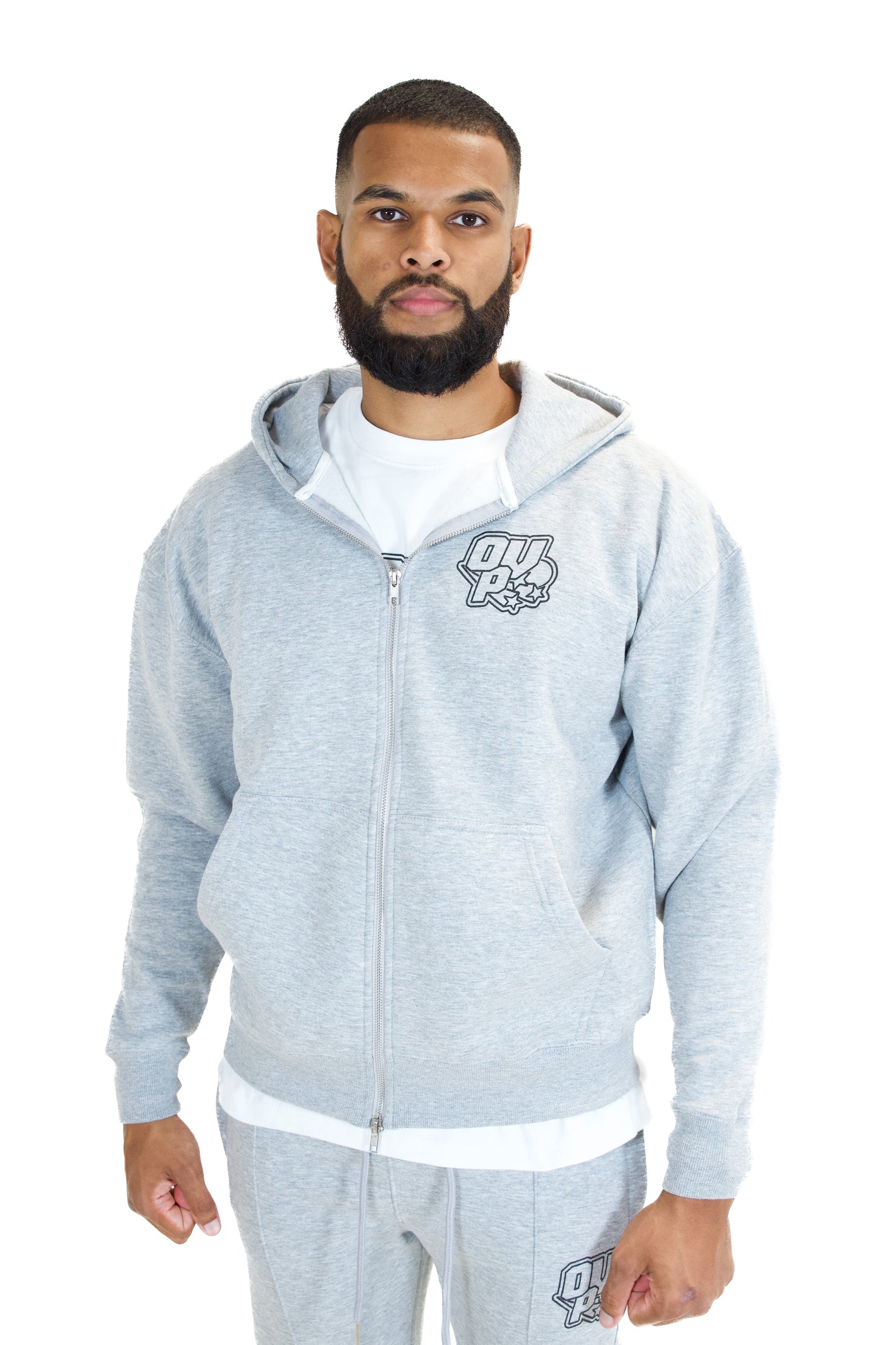 ESSENTIAL ZIP-UP HOODIE GREY