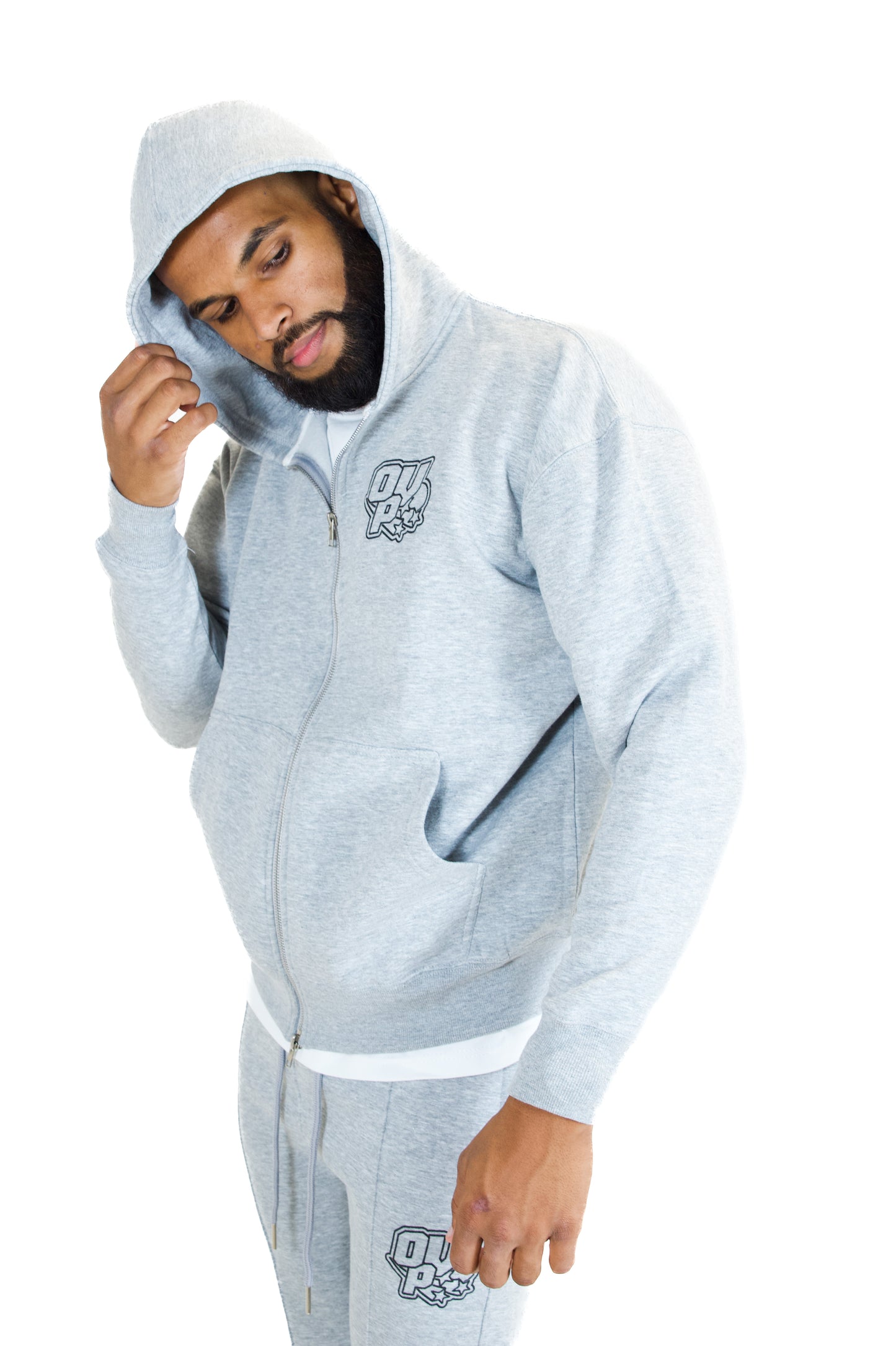 ESSENTIAL ZIP-UP HOODIE GREY