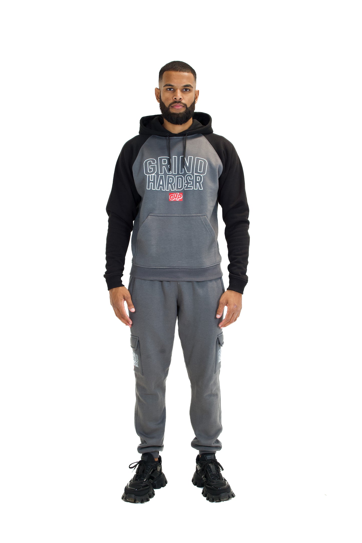 GRIND HARDER DARK GREY JOGGERS