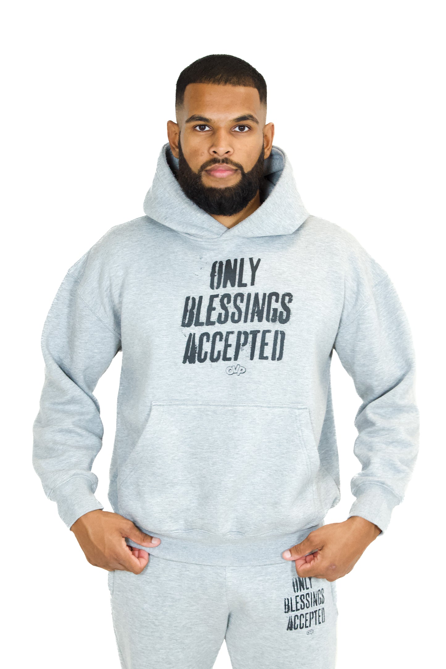 ONLY BLESSINGS ACCEPTED HOODIE GREY