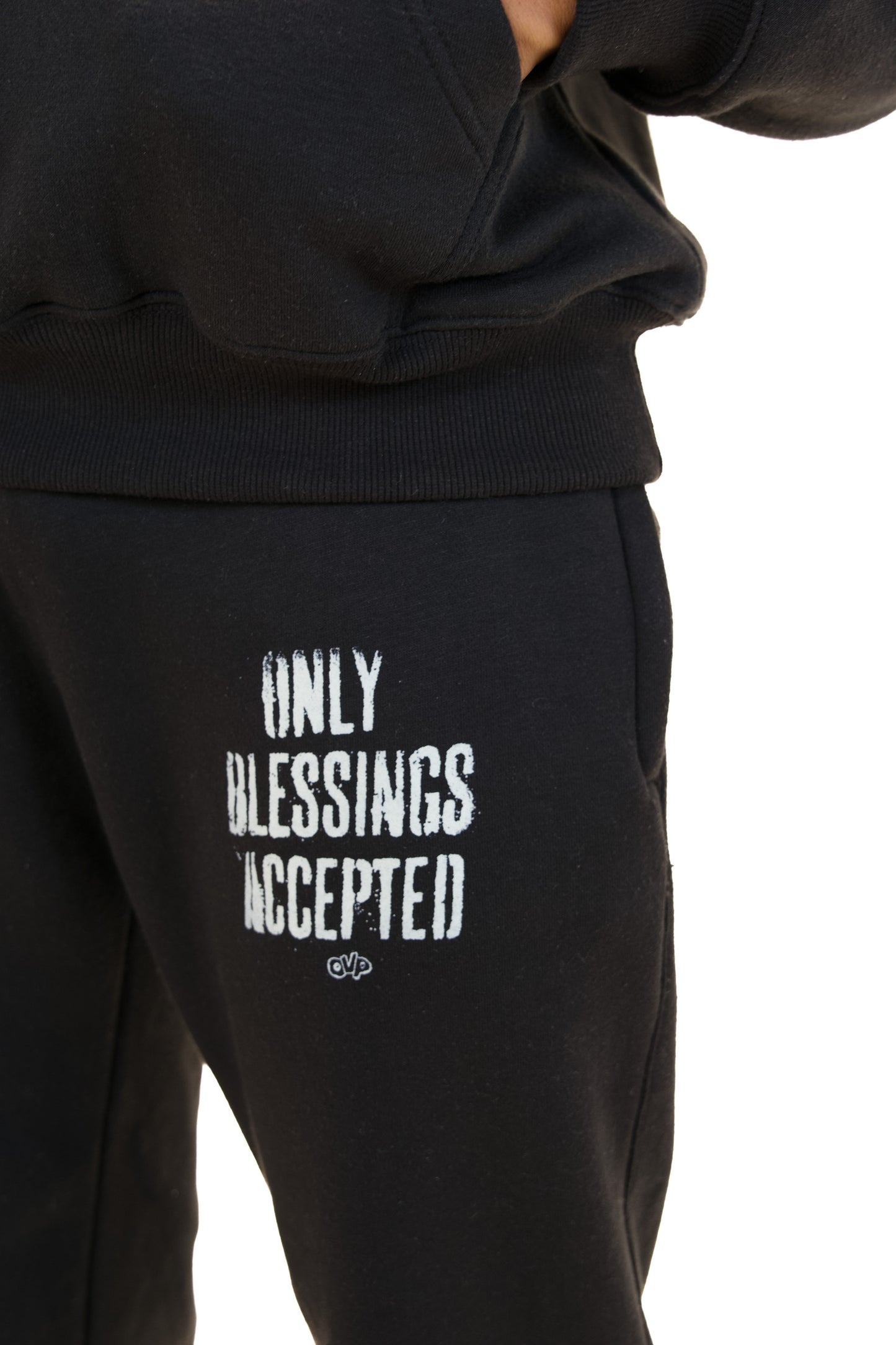 ONLY BLESSINGS ACCEPTED PANTS BLACK