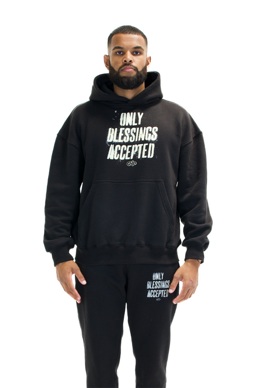 ONLY BLESSINGS ACCEPTED HOODIE BLACK