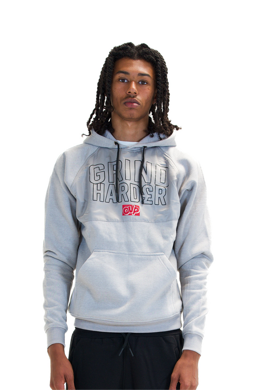 GRIND HARDER HOODIE LIGHT GREY