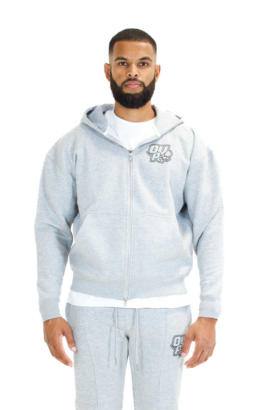 ESSENTIAL ZIP-UP HOODIE GREY